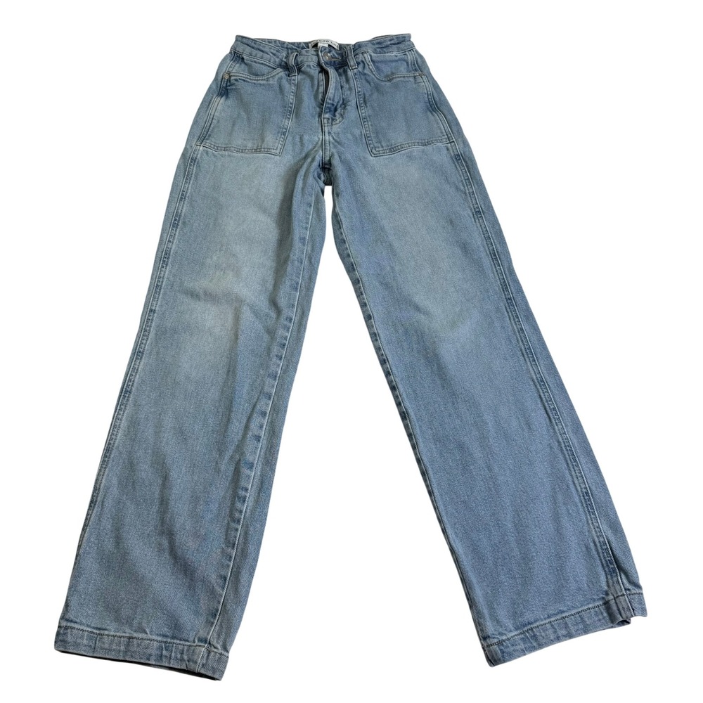 AND NOW THIS Utility Jeans 26 Light Blue Wide Leg 90s Grunge MR24807FB06